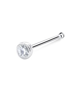 Little Crystal Silver Bone Nose Stud NSKD-1899